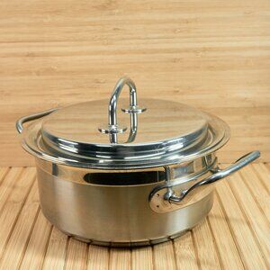 Silga Teknika 3L Stainless Steel Low Casserole 20cm (7.9"), Made in Italy